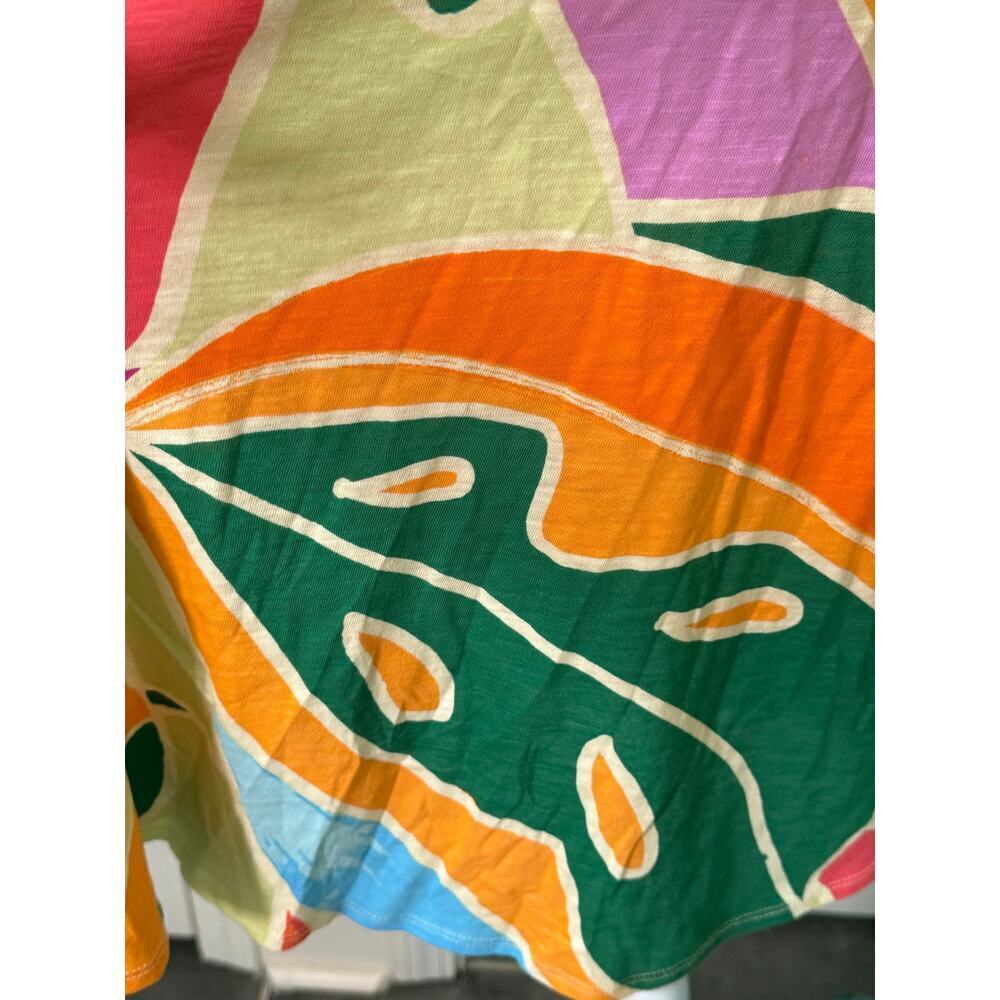 christian sirano NY top short sleeve bold color design v neck womens size 1x - Picture 3 of 5